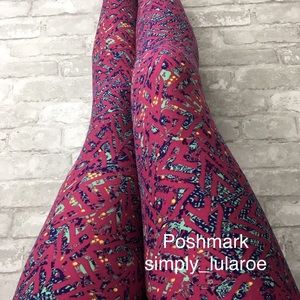 LuLaRoe TC Pink Floral Leggings